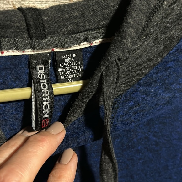 Vintage Y2K Hoodie Colour Block shirt - Picture 3 of 8